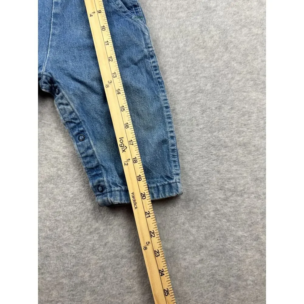Vintage 90s Oshkosh B' Gosh Vestbak Blue Denim Overalls Infant 18 M USA